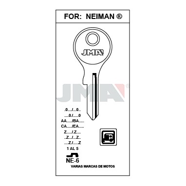 Llave en bruto JMA NE-6 – vista agrupada