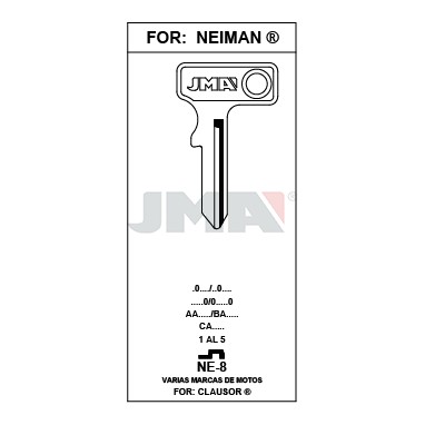 Llave en bruto JMA NE-8 – vista agrupada
