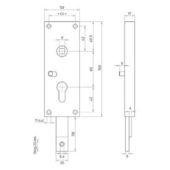 Nemef 1806/02 | Cerradura para puerta basculante de garaje | Ejes 60 mm