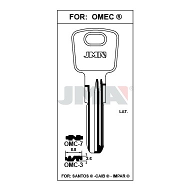 Llave en bruto JMA OMC-3 – vista agrupada