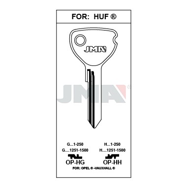 Llave en bruto JMA OP-HG – vista agrupada