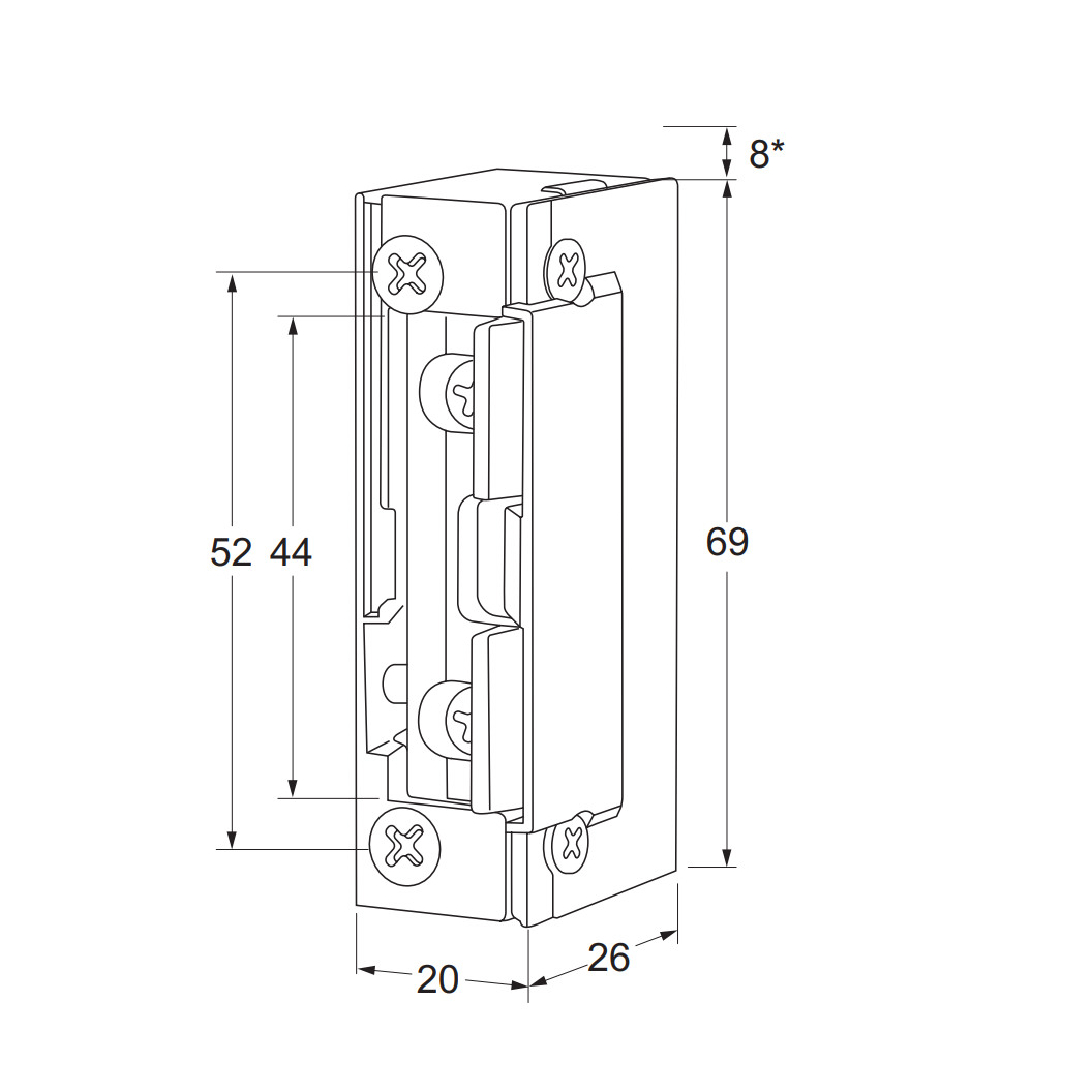 Maasland S00US | Abrepuertas eléctrico | Guía de resbalón Profix | Corriente de trabajo 10-24V AC/DC