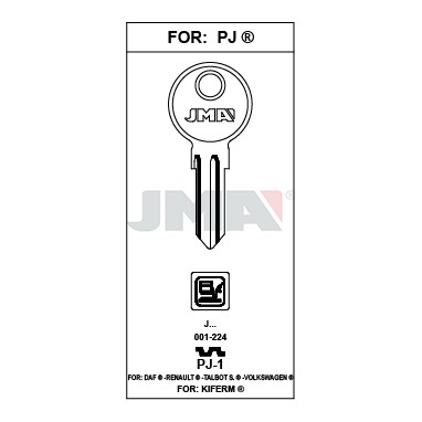 Llave en bruto JMA PJ-1 – vista agrupada