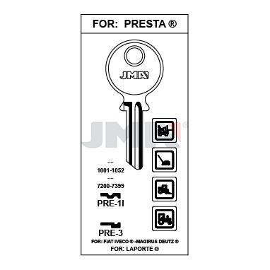 Llave en bruto JMA PRE-1I – vista agrupada