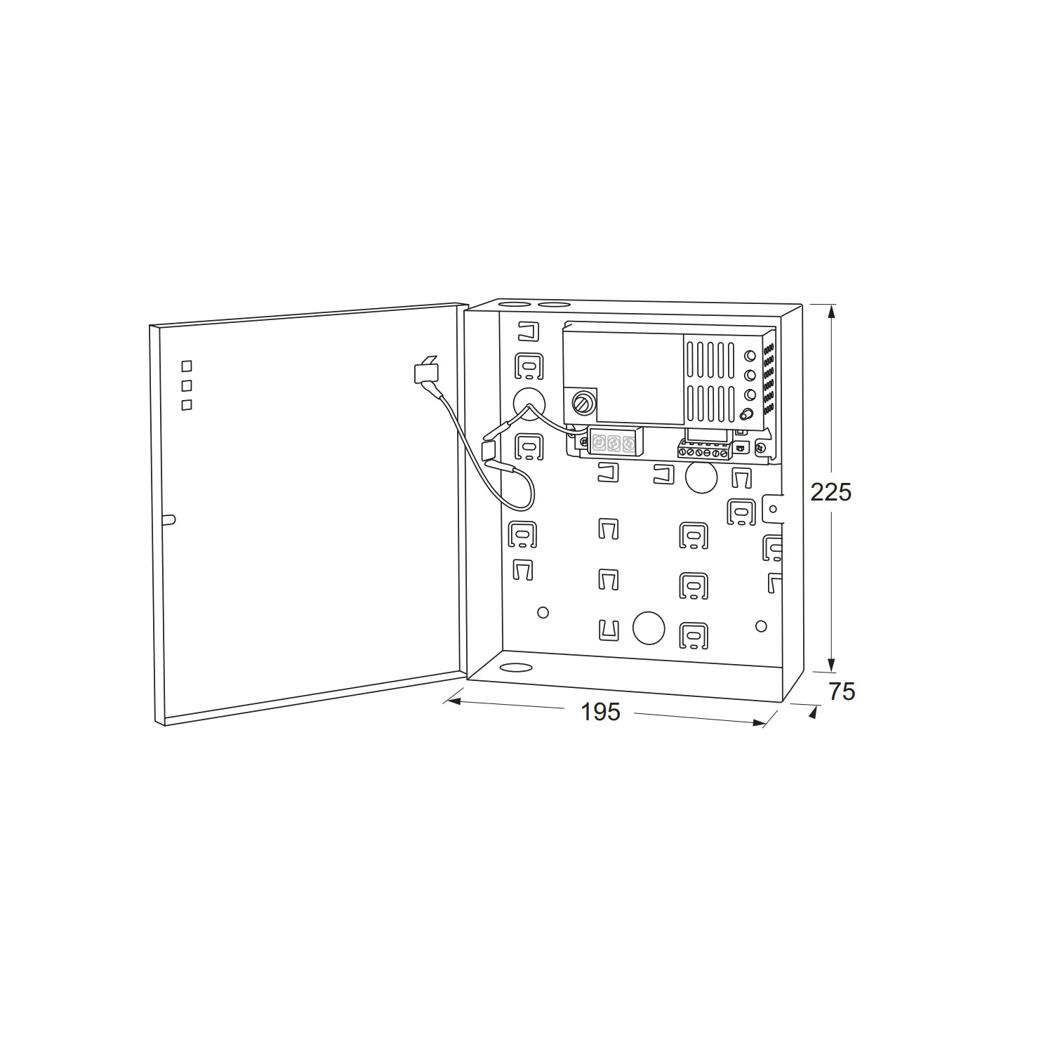 Maasland PS1215NS | Fuente de alimentación en caja metálica | 12V DC | 1,5A