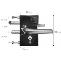 Jacot Des Combes | Cerradura de sobreponer para cancelas | Perfil 30-50 mm | Plateada