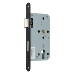Protec PZ | Cerradura para bombín para proyectos | Frente inox o negro de 24 mm