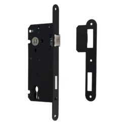 Protec | Cerradura para bombín para puertas de interior | Frente inox o negro