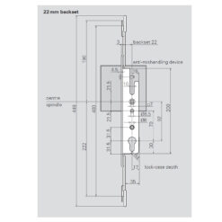 Roto 313930 | Cerradura para ventana corredera con dispositivo antierror | Entrada 22 mm - 6