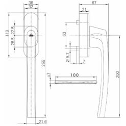 Roto Patio 494449 | Manilla para puerta corredera | Blanco - 3