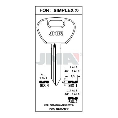 Llave en bruto JMA SIX-2 – vista agrupada