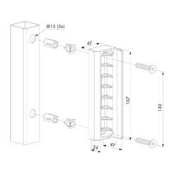Locinox SMKL | Cerradero de sobreponer para cancelas | Perfil 40 mm