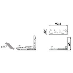Siegenia TBEV4021-100041 | Pernio angular DIN derecha 100 kg | Gama Titan - 3
