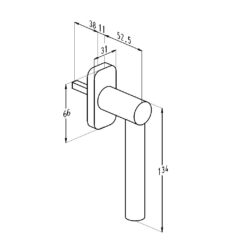 Sobinco 1757 | Manilla de ventana inox con cuadradillo de 7 mm | Sobinox - 3