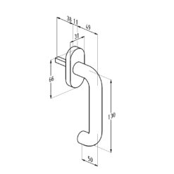 Sobinco 1851 | Manilla de ventana de acero inoxidable | Sobinox - 3