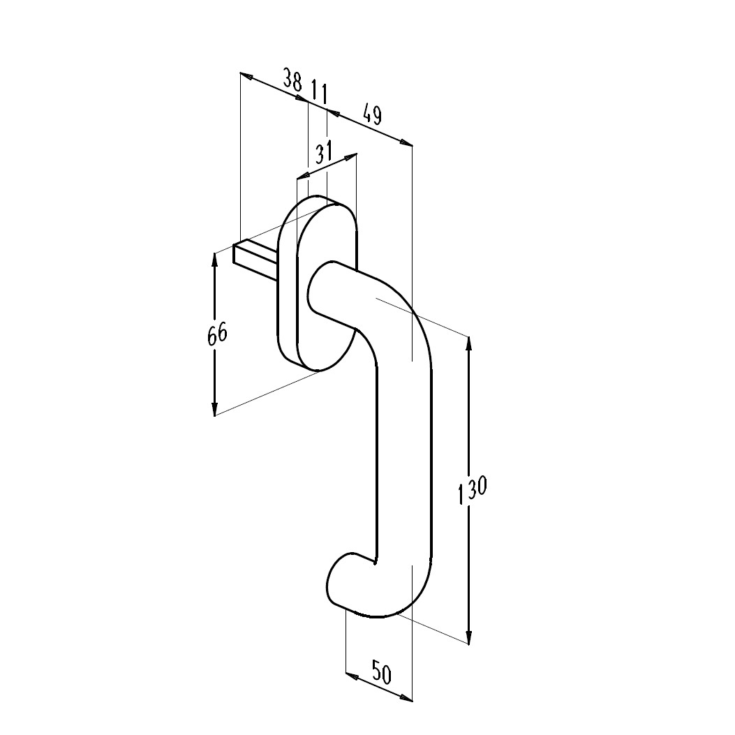 Sobinco 1851 | Manilla de ventana de acero inoxidable | Sobinox - 3