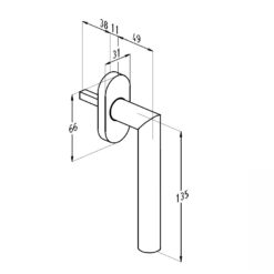 Sobinco 1852 | Manilla de ventana inox | Sobinox - 3