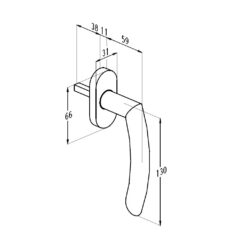Sobinco 1853 | Manilla de ventana inox | Sobinox, cuadradillo de 7 mm - 3