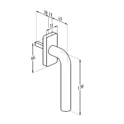 Sobinco 1855 | Manilla de ventana inox con cuadradillo de 7 mm | Sobinox - 3