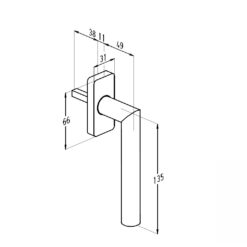 Sobinco 1857 | Manilla de ventana inox | Gama Sobinox - 3