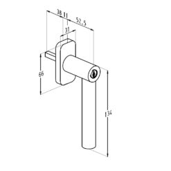 Sobinco 1857CYL | Manilla de ventana con llave | Inox Sobinox - 3