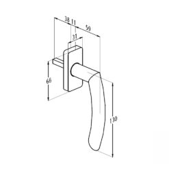 Sobinco 1858 | Manilla de ventana de acero inoxidable | Gama Sobinox - 3