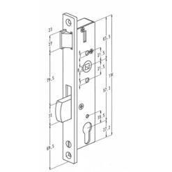 Sobinco 8001 | Cerradura para bombín | Distancia entre ejes 97,30 mm