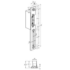 Sobinco 8355-2 | Cerradero para abrepuertas eléctrico | Aluminio anodizado