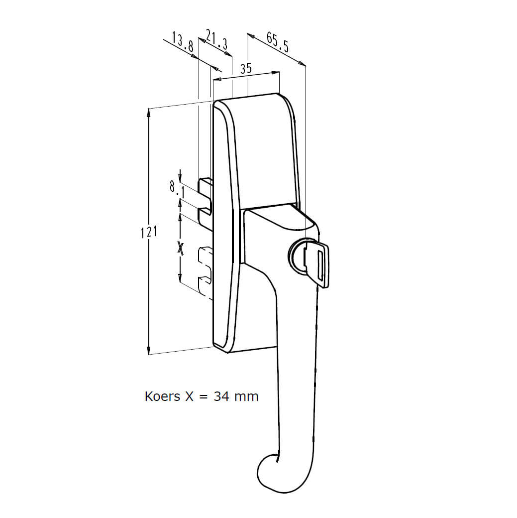 Sobinco 30000-654CYL | Manilla de ventana con llave | Sistema Chrono - 2