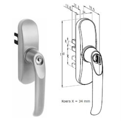Sobinco 30000-662CYL | Manilla de ventana con llave | Sistema Chrono - 2