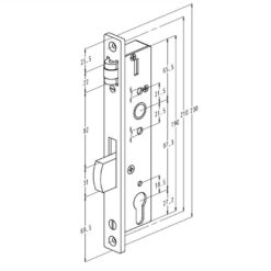 Sobinco 8011 | Cerradura de rodillo | Distancia entre ejes 97,30 mm
