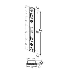 Sobinco 85020-22 | Cerradero para cerraduras Orca | Superior + inferior