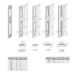 Sobinco 891-896 | Cerradero para cerraduras de un punto | Serie 8000