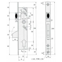 Stremler 2360 | Cerradura para bombín | Cerrojo basculante | Distancia entre ejes 92 mm