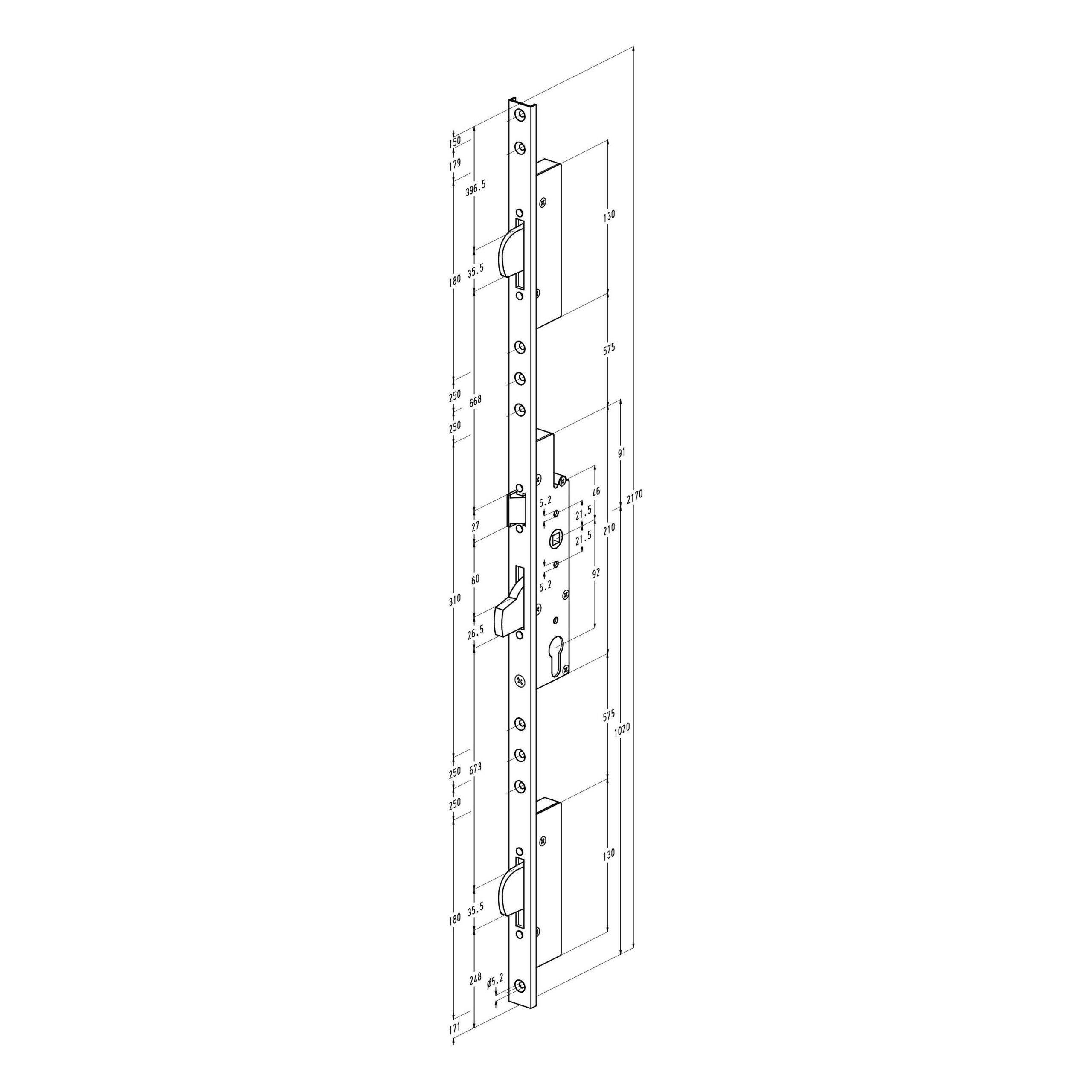 Sobinco 8401 | Cerradura multipunto | Frente en U