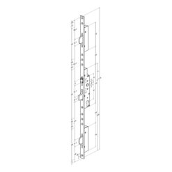 Sobinco 8411 | Cerradura multipunto con resbalón de rodillo | Frente plano