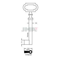 Llave en bruto JMA V-1G(CV)