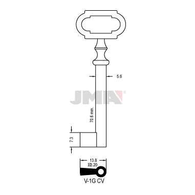 Llave en bruto JMA V-1G(CV)