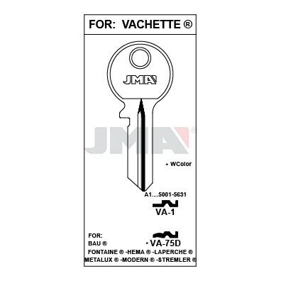Llave en bruto JMA VA-1 – vista agrupada