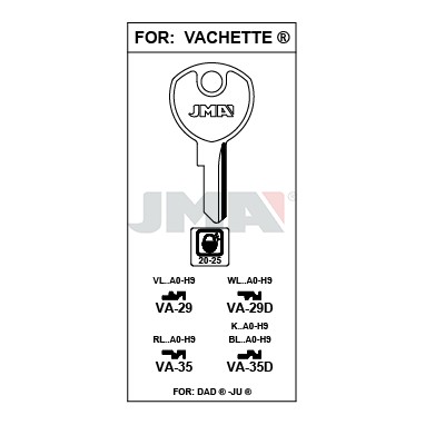 Llave en bruto JMA VA-29 – vista agrupada