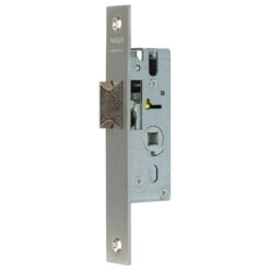 Wilka 038F | Cerradura de paso (solo resbalón) con manilla | Frente inox