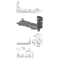 Winkhaus EL.K.SE.205.LS | Pernio angular | Izquierda | Acero galvanizado - 4