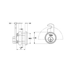 Yale 895 | Cerradura de leva | Universal | Incluye 2 llaves - 4