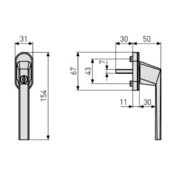 Abus FG110 | Manilla de ventana con llave | Disponible en 3 colores - 5
