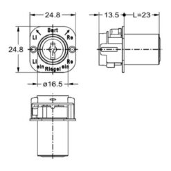 Cilindro intercambiable Junie 7557 sistema ILS - Dibujo técnico