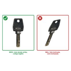 Llave para baúl de moto Givi SGIVI foto correcta e incorrecta