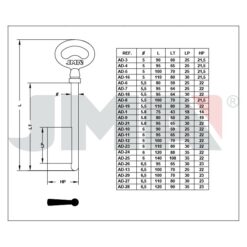 Llave en bruto JMA AD-24 – vista agrupada