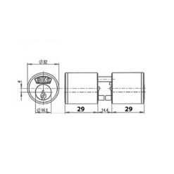 Bombin redondo BKS detect3000 tipo 3107 - Dibujo técnico