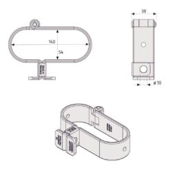 Abus GateSec 131 140 portacandado puertas vallas 76824 - Dibujo técnico