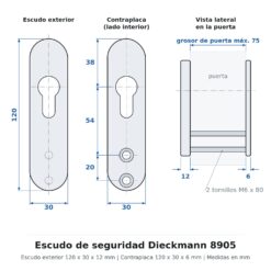 Escudo de seguridad Dieckmann 8905 - Dibujo técnico